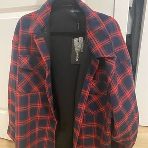 Plaid oversized jacket brand new